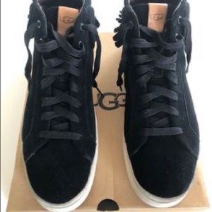 Men's UGG Cali High Fringe Suede Black Sneaker